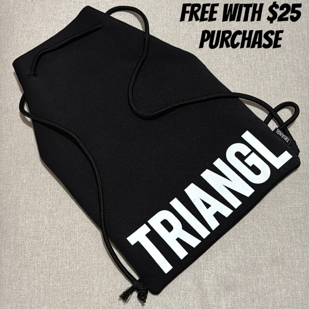 FREE WITH $25 PURCHASE-Triangl Neoprene String Backpack-Black/White